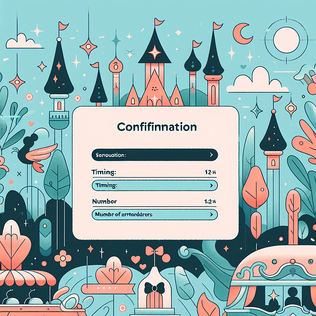Confirmation screen for a Disney World restaurant reservation