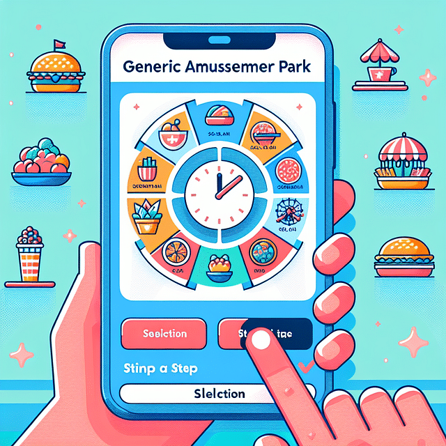 list of Disney World restaurants in the app with time selection