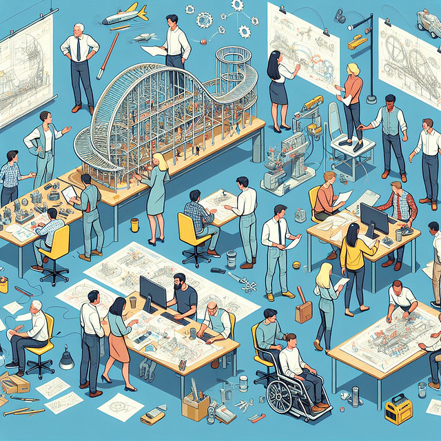 Engineers working on a Disney ride prototype