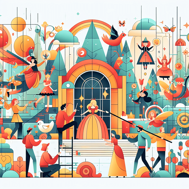 Artists adding details to a Disney themed environment