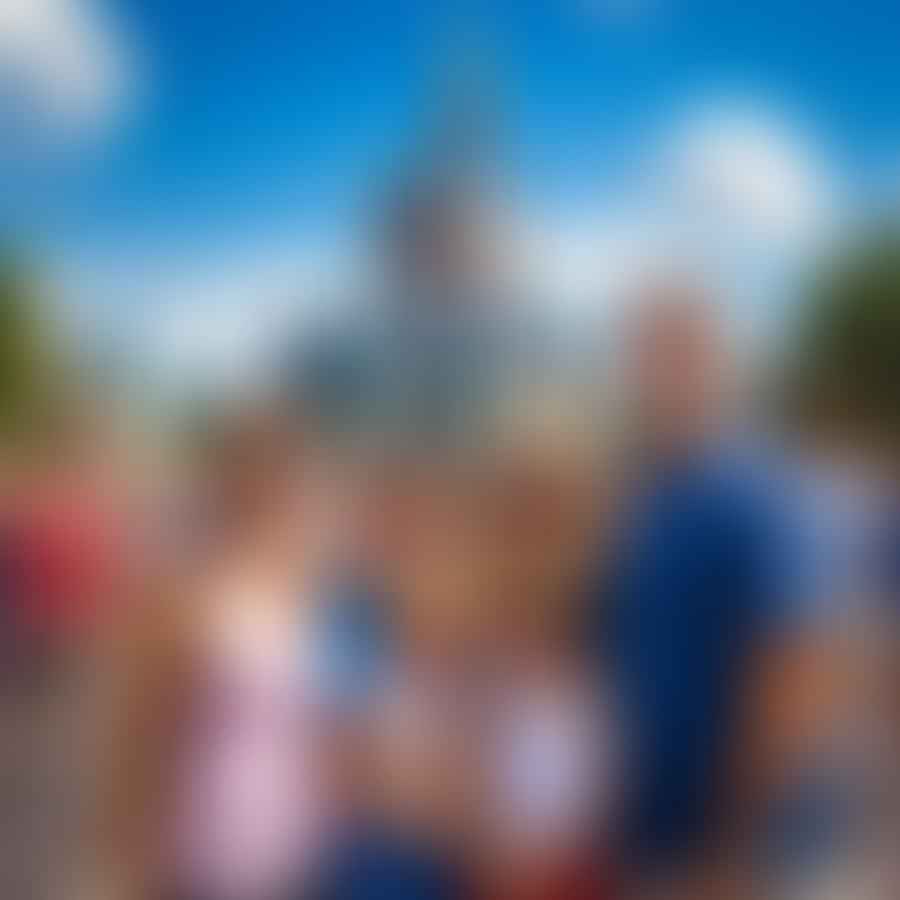 A family enjoying their budget trip to Disney World
