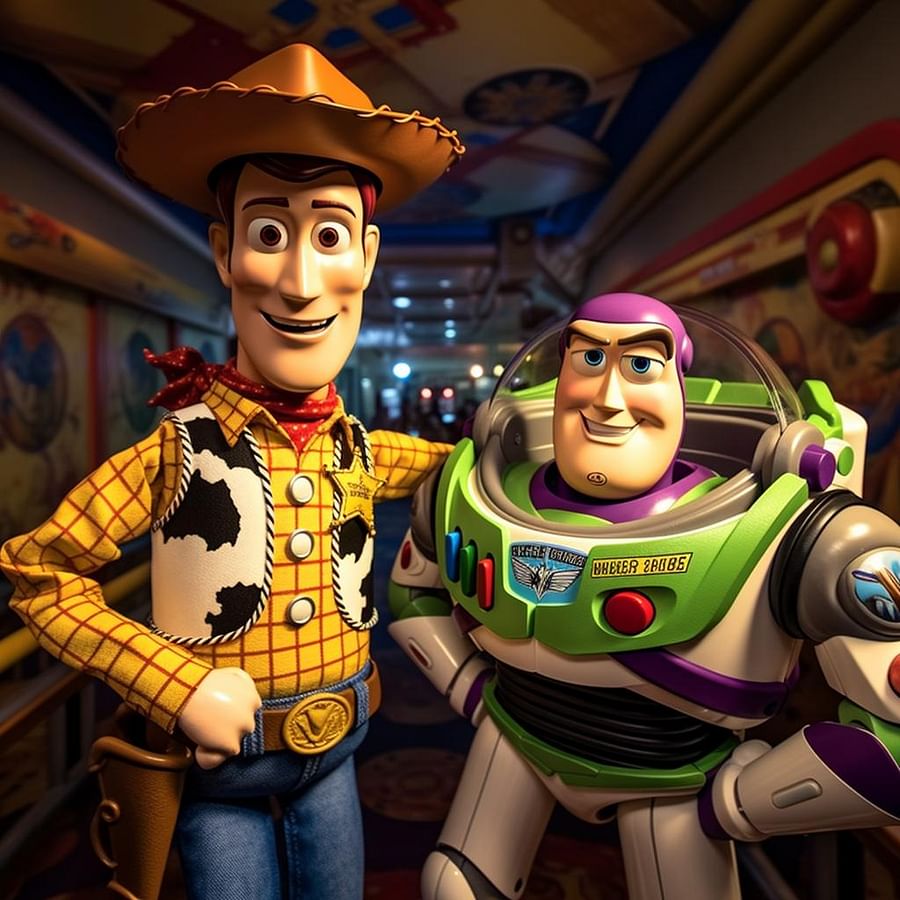 Toy Story Mania ride with Woody and Buzz