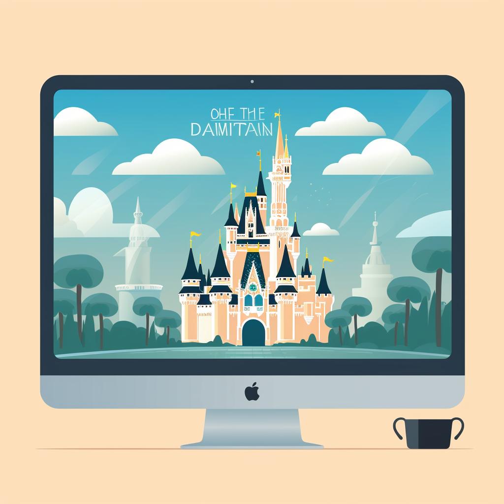 Disney World's homepage on a computer screen