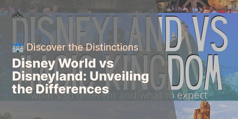 Disney World vs Disneyland: Unveiling the Differences - 🏰 Discover the Distinctions